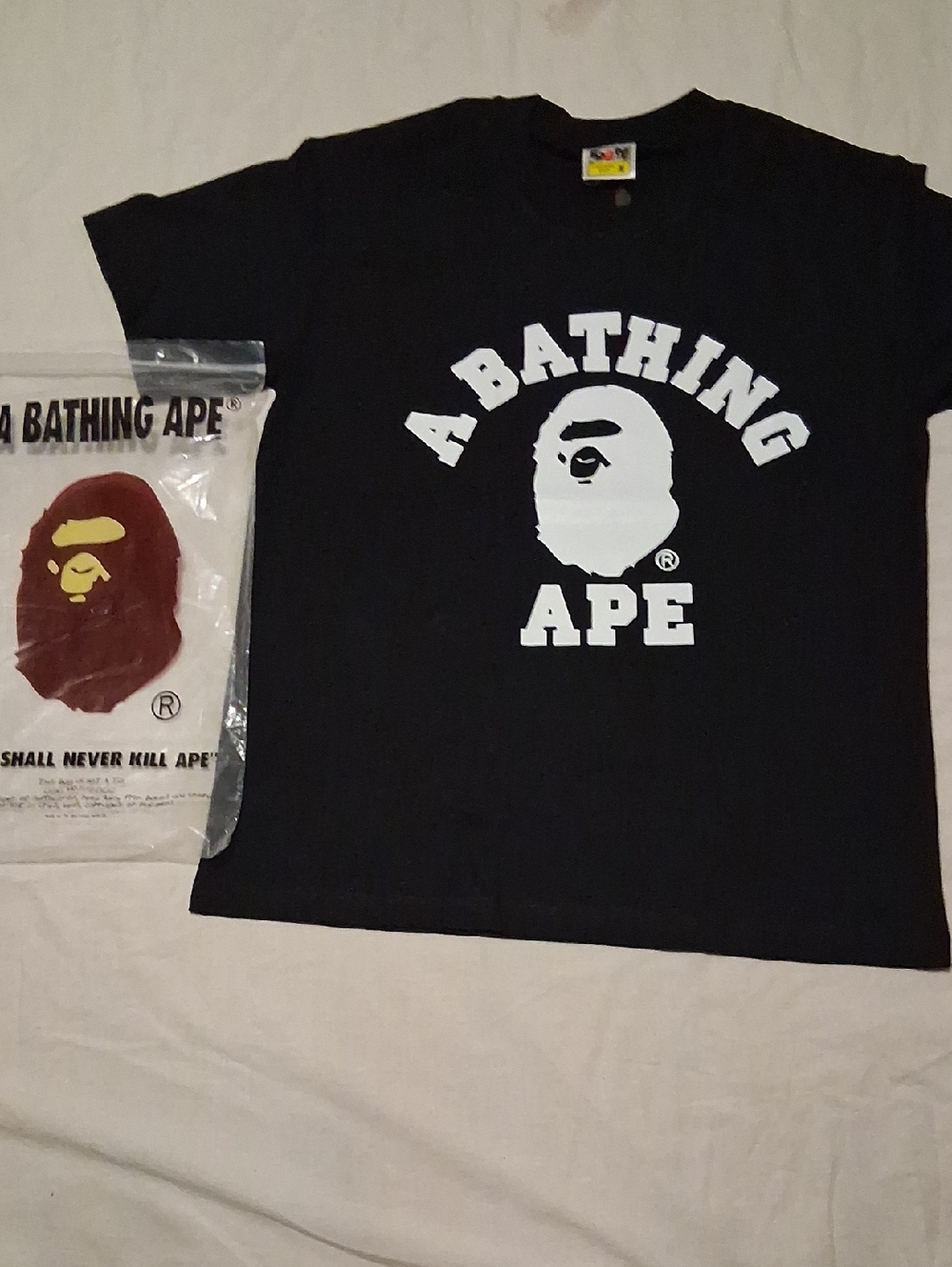 A Bathing Ape Black Logo Short Sleeve Tee